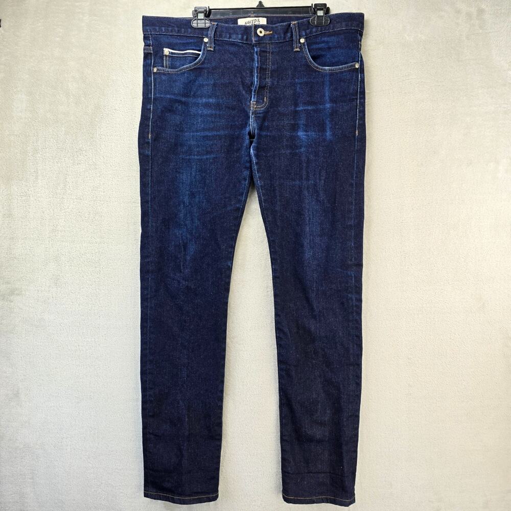 Naked & Famous Jeans Mens 38x32 Indigo Super Guy Selvedge Nightshade Stretch
